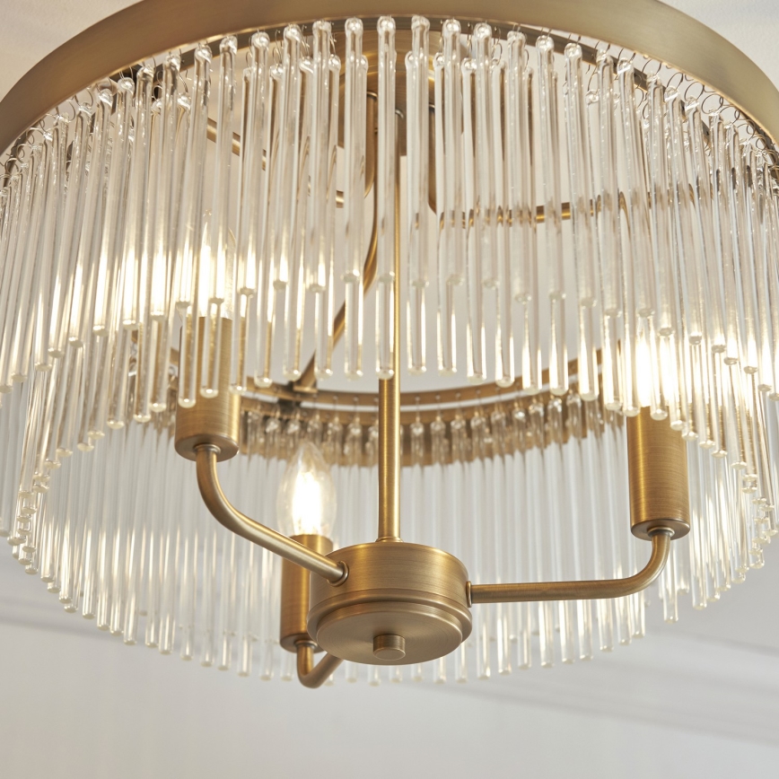 Endon 119109 - Ytmonterad ljuskrona CLERMONT 3xE14/6W/230V mässing
