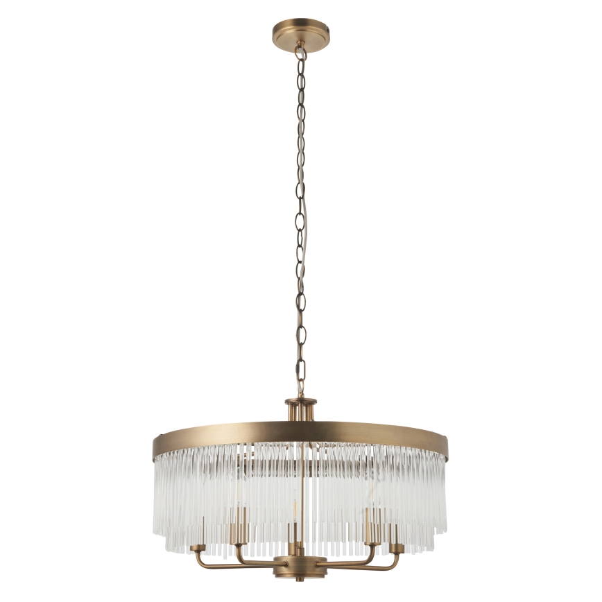 Endon 119110 - Ljuskrona med kedja CLERMONT 5xE14/6W/230V mässing