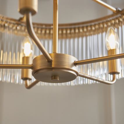 Endon 119110 - Ljuskrona med kedja CLERMONT 5xE14/6W/230V mässing