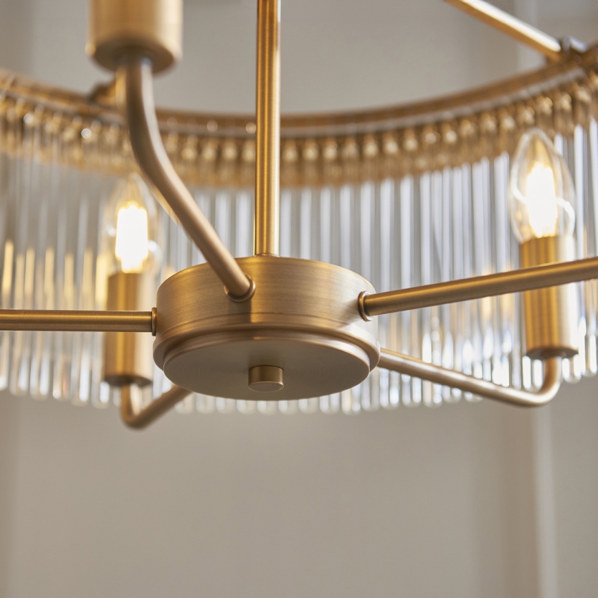 Endon 119110 - Ljuskrona med kedja CLERMONT 5xE14/6W/230V mässing