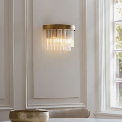 Endon 119125 - Vägglampa CLERMONT 2xE14/6W/230V mässing