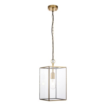 Endon 119141 - Hänglampa med kedja HAMMOND 1xE27/10W/230V 21,5x21,5 cm mässing