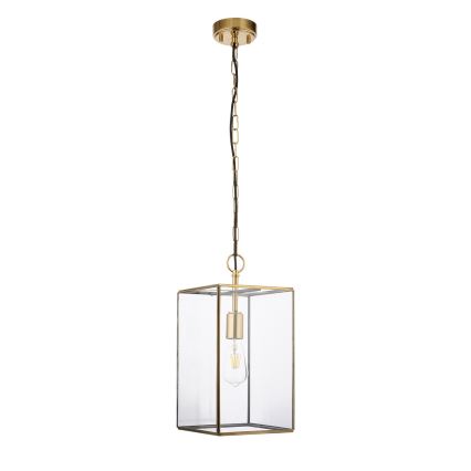 Endon 119141 - Hänglampa med kedja HAMMOND 1xE27/10W/230V 21,5x21,5 cm mässing