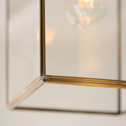 Endon 119141 - Hänglampa med kedja HAMMOND 1xE27/10W/230V 21,5x21,5 cm mässing