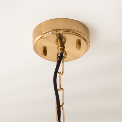 Endon 119141 - Hänglampa med kedja HAMMOND 1xE27/10W/230V 21,5x21,5 cm mässing