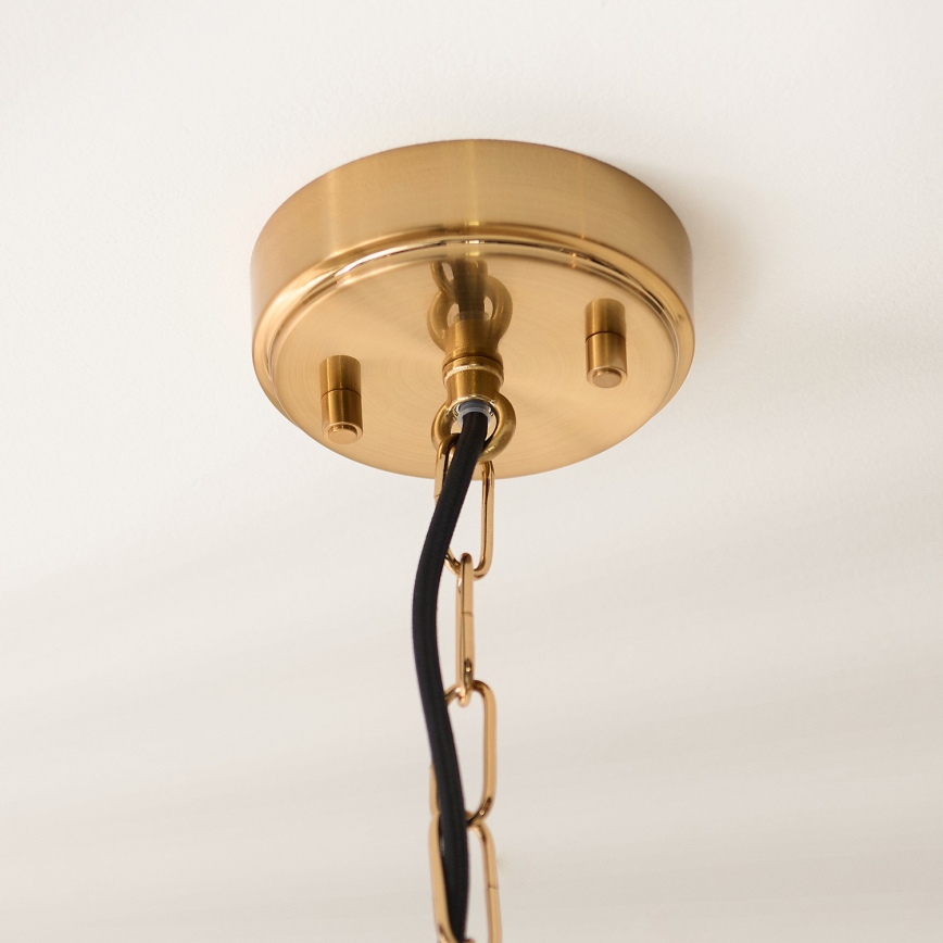 Endon 119141 - Hänglampa med kedja HAMMOND 1xE27/10W/230V 21,5x21,5 cm mässing