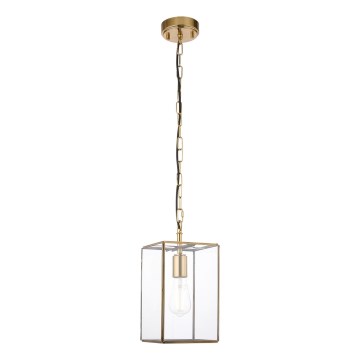 Endon 119142 - Hänglampa på kedja HAMMOND 1xE27/10W/230V 17x17 cm mässing