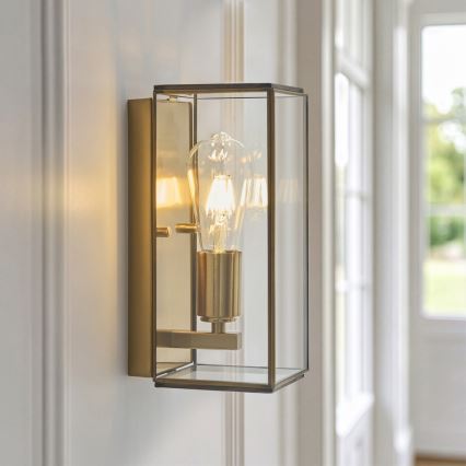Endon 119144 - Vägglampa HAMMOND 1xE27/10W/230V, mässing