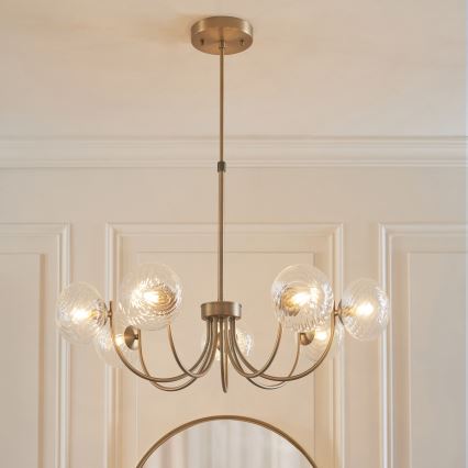 Endon 119224 - HAGUE hänglampa med vajer 7xG9/5W/230V mässing