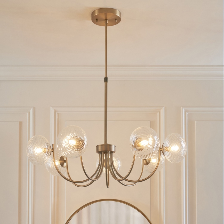 Endon 119224 - HAGUE hänglampa med vajer 7xG9/5W/230V mässing