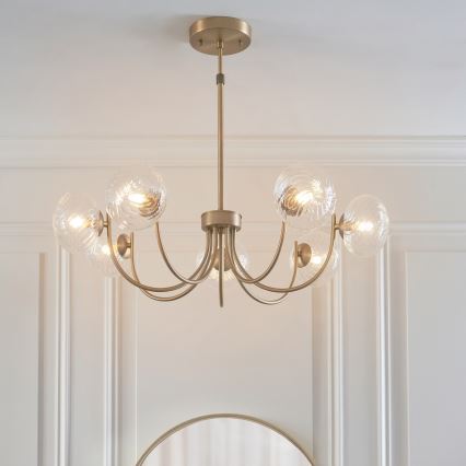 Endon 119224 - HAGUE hänglampa med vajer 7xG9/5W/230V mässing