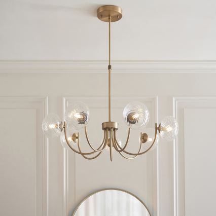 Endon 119224 - HAGUE hänglampa med vajer 7xG9/5W/230V mässing