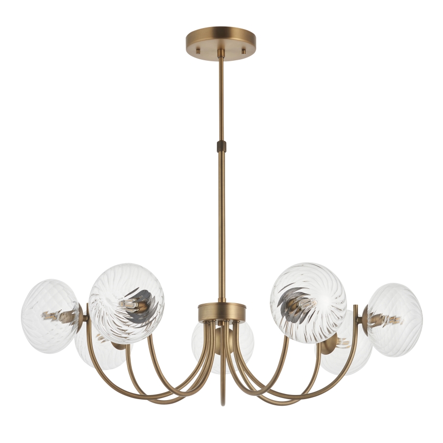Endon 119224 - HAGUE hänglampa med vajer 7xG9/5W/230V mässing