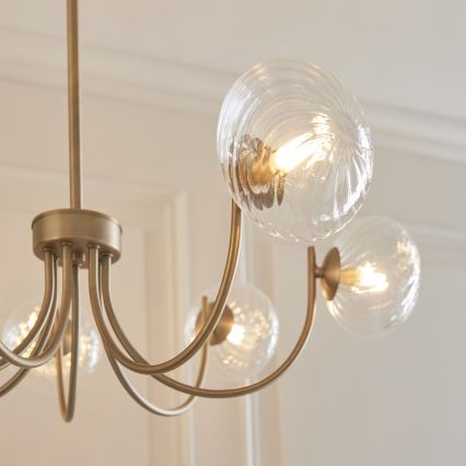 Endon 119224 - HAGUE hänglampa med vajer 7xG9/5W/230V mässing