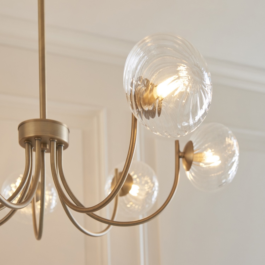Endon 119224 - HAGUE hänglampa med vajer 7xG9/5W/230V mässing