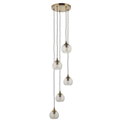 Endon 119435 - Takpendel ALLEGRA 5xE14/7W/230V mässing