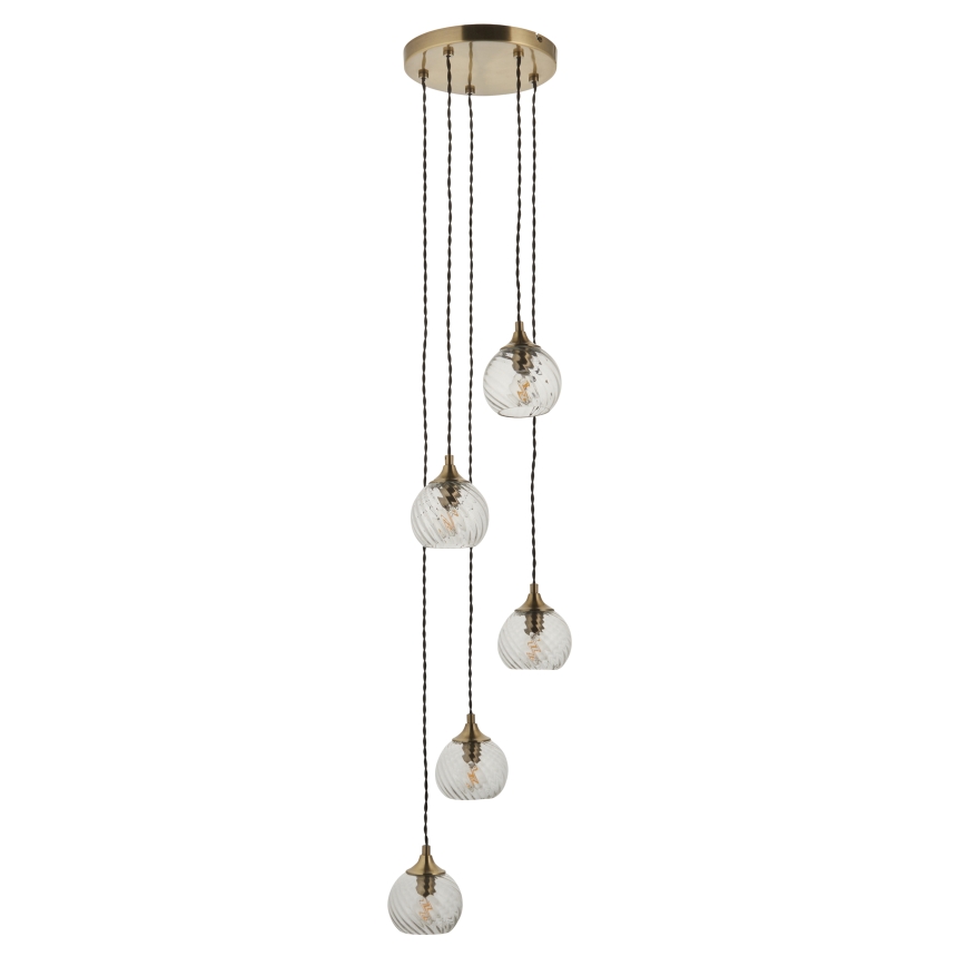 Endon 119435 - Takpendel ALLEGRA 5xE14/7W/230V mässing