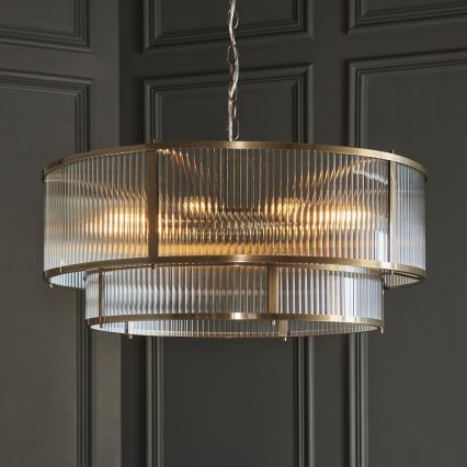 Endon 119456 - Ljuskrona med kedja RIDGETON 8xE14/7W/230V mässing