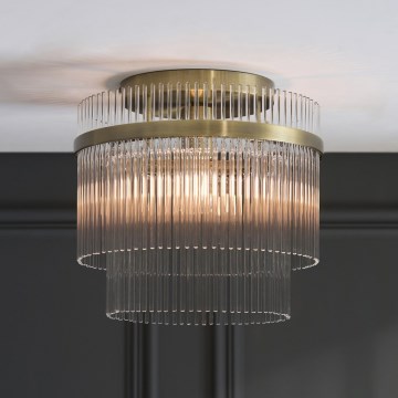 Endon 119492 - Ytmonterad taklampa MARIETTA 1xE27/10W/230V mässing/klarglas