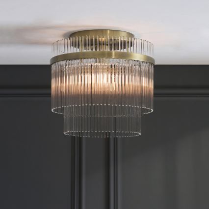 Endon 119492 - Ytmonterad taklampa MARIETTA 1xE27/10W/230V mässing/klarglas