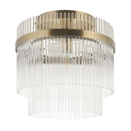 Endon 119492 - Ytmonterad taklampa MARIETTA 1xE27/10W/230V mässing/klarglas