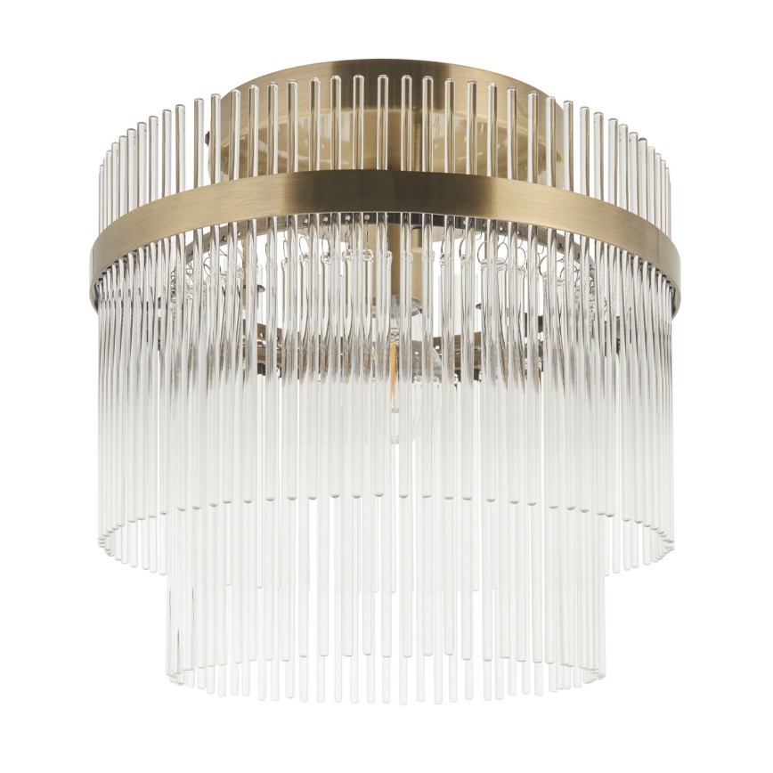 Endon 119492 - Ytmonterad taklampa MARIETTA 1xE27/10W/230V mässing/klarglas