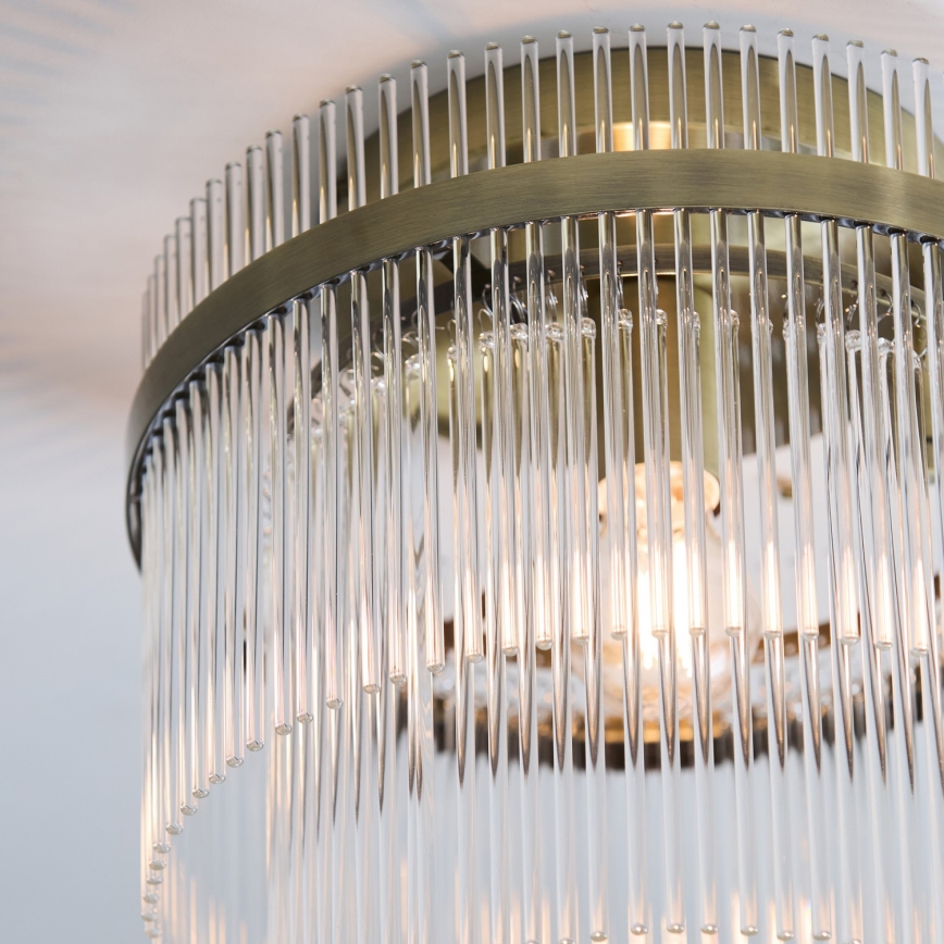 Endon 119492 - Ytmonterad taklampa MARIETTA 1xE27/10W/230V mässing/klarglas