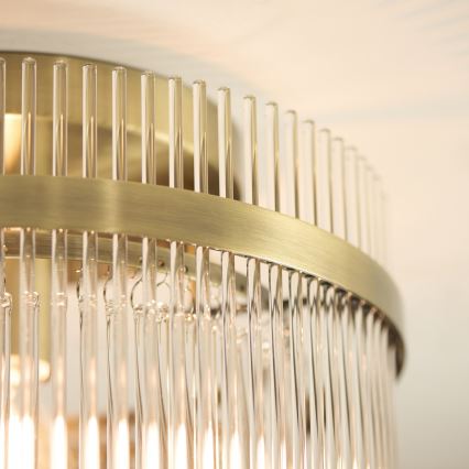 Endon 119492 - Ytmonterad taklampa MARIETTA 1xE27/10W/230V mässing/klarglas