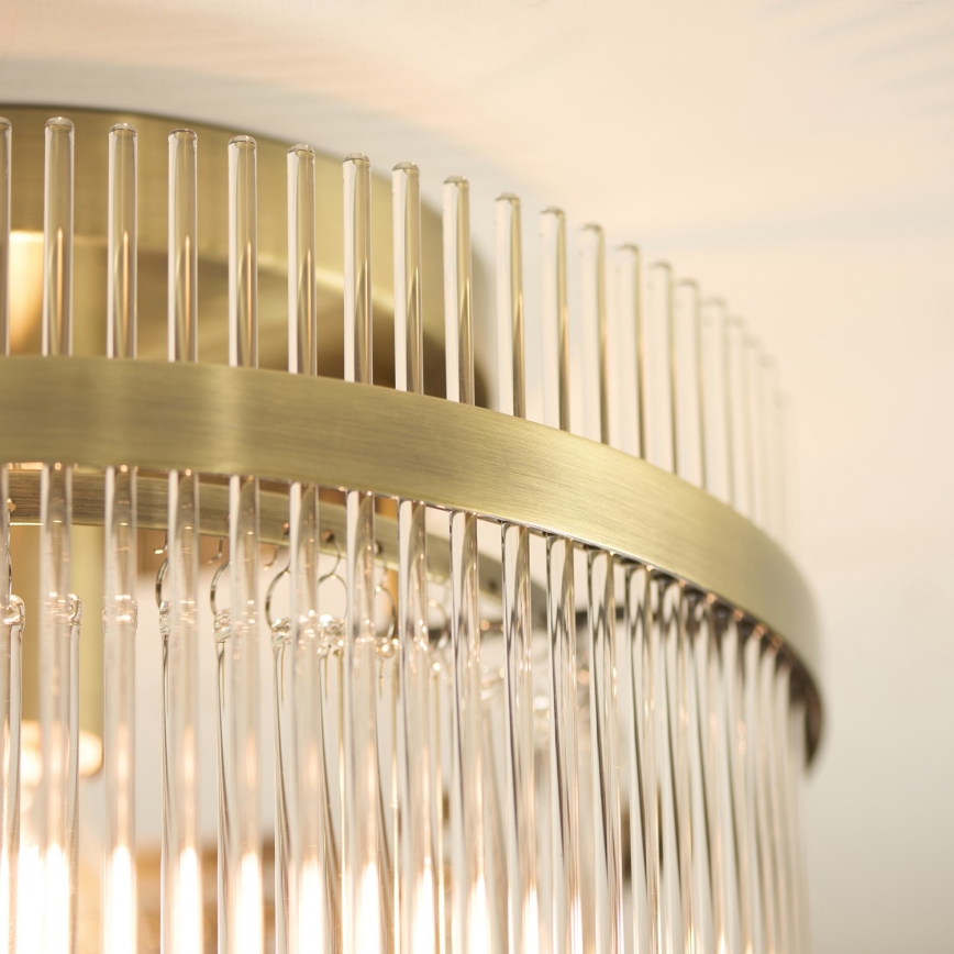 Endon 119492 - Ytmonterad taklampa MARIETTA 1xE27/10W/230V mässing/klarglas
