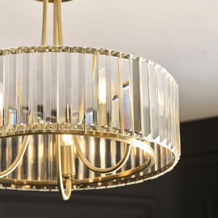 Endon 119609 - Taklampa på stång VISCONTI 3xE14/6W/230V mässing