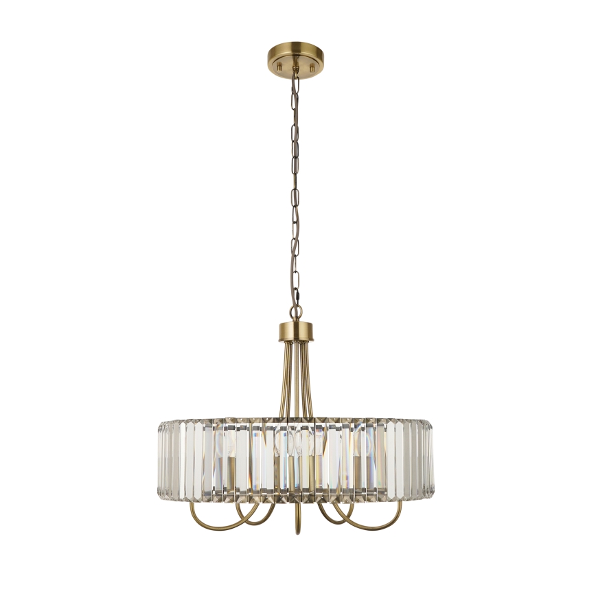 Endon 119610 - Ljuskrona med kedja VISCONTI 5xE14/6W/230V mässing