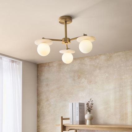 Endon 120036 - Taklampa på stång CERCHIO 3xG9/5W/230V mässing