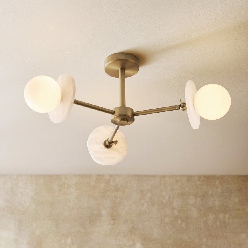 Endon 120036 - Taklampa på stång CERCHIO 3xG9/5W/230V mässing