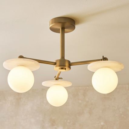 Endon 120036 - Taklampa på stång CERCHIO 3xG9/5W/230V mässing