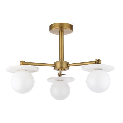 Endon 120036 - Taklampa på stång CERCHIO 3xG9/5W/230V mässing