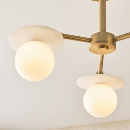 Endon 120036 - Taklampa på stång CERCHIO 3xG9/5W/230V mässing