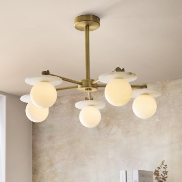 Endon 120037 - Taklampa på stång CERCHIO 5xG9/5W/230V, mässing