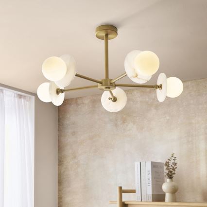 Endon 120037 - Taklampa på stång CERCHIO 5xG9/5W/230V, mässing