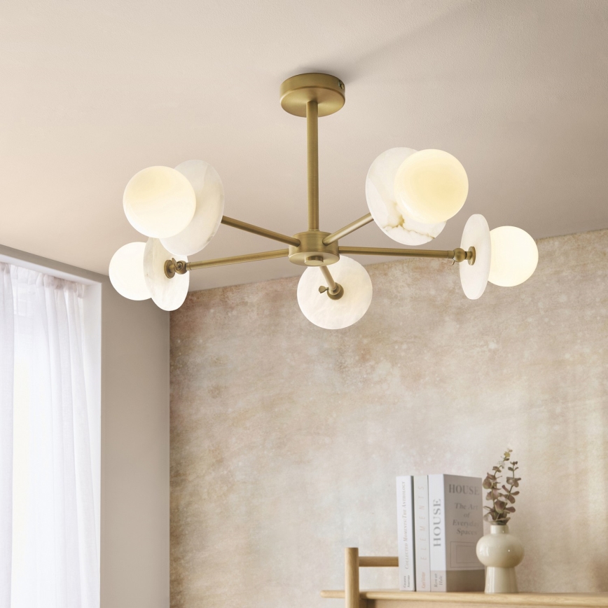 Endon 120037 - Taklampa på stång CERCHIO 5xG9/5W/230V, mässing