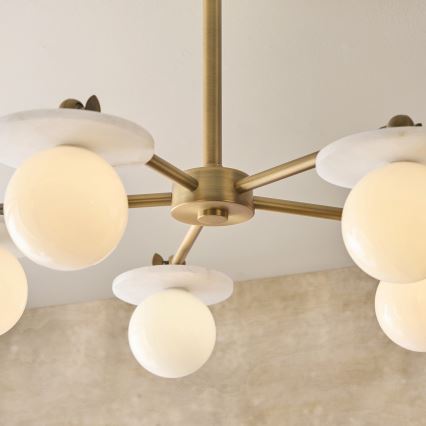Endon 120037 - Taklampa på stång CERCHIO 5xG9/5W/230V, mässing