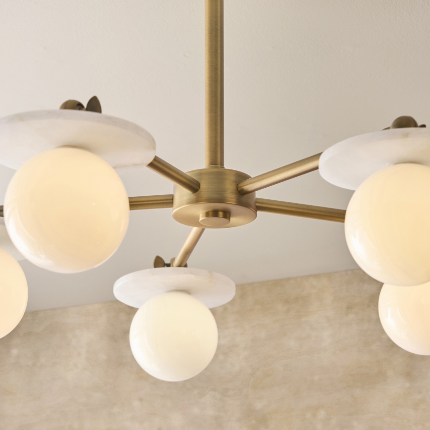 Endon 120037 - Taklampa på stång CERCHIO 5xG9/5W/230V, mässing
