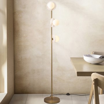 Endon 120042 - Golvlampa CERCHIO 3xG9/5W/230V mässing