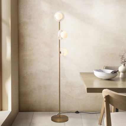 Endon 120042 - Golvlampa CERCHIO 3xG9/5W/230V mässing