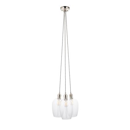 Endon 120644 - Takpendel på vajer 3xE27/10W/230V blank krom