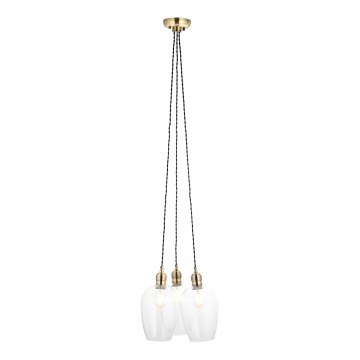 Endon 120648 - Pendellampa på vajer 3xE27/10W/230V mässing