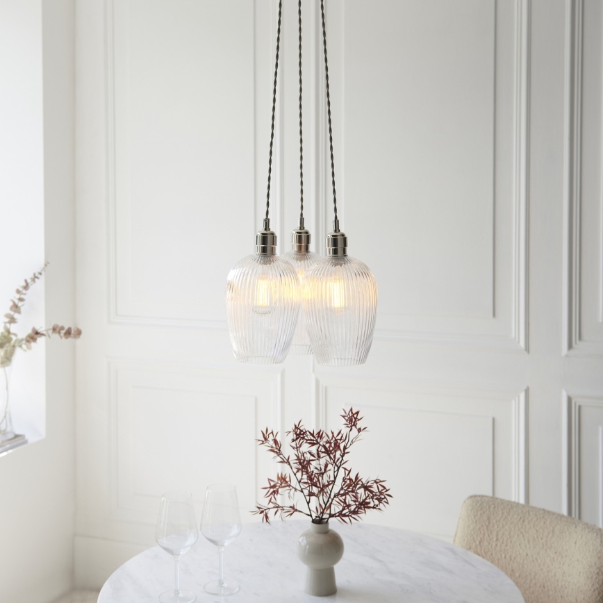 Endon 120652 - Takpendel med kabel 3xE27/10W/230V polerad krom