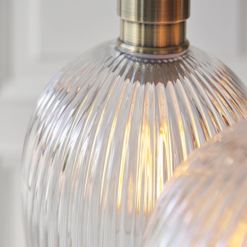 Endon 120656 - Takpendel på vajer 3xE27/10W/230V, mässing