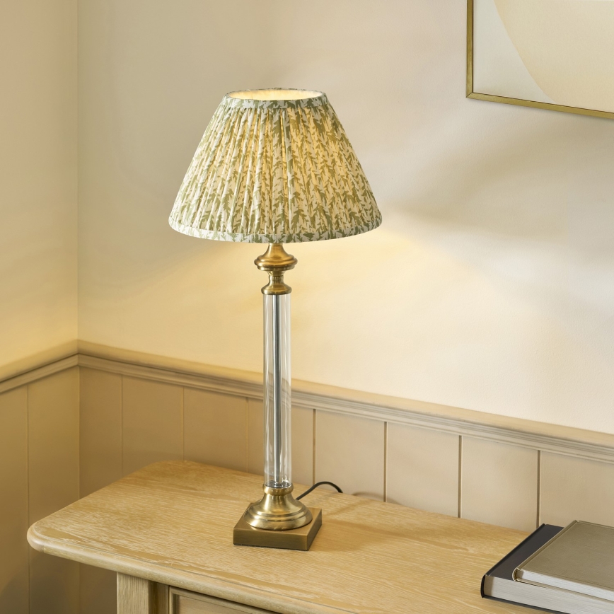 Endon 122515 - Bordslampa AVEBURY 1xE27/10W/230V mässing/grön