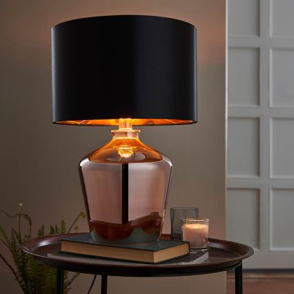 Endon 61149 - Bordslampa WALDORF 1xE27/10W/230V koppar/svart
