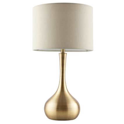 Endon 61191 - Dimbar bordslampa PICCADILLY 1xE14/40W/230V mässing/beige